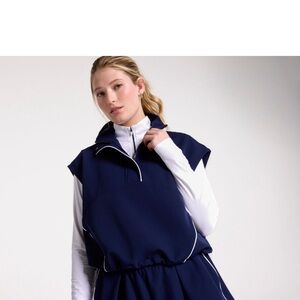 NWT Calia Women's Navy Sleeveless 1/4 Zip Top Sz XL $88
